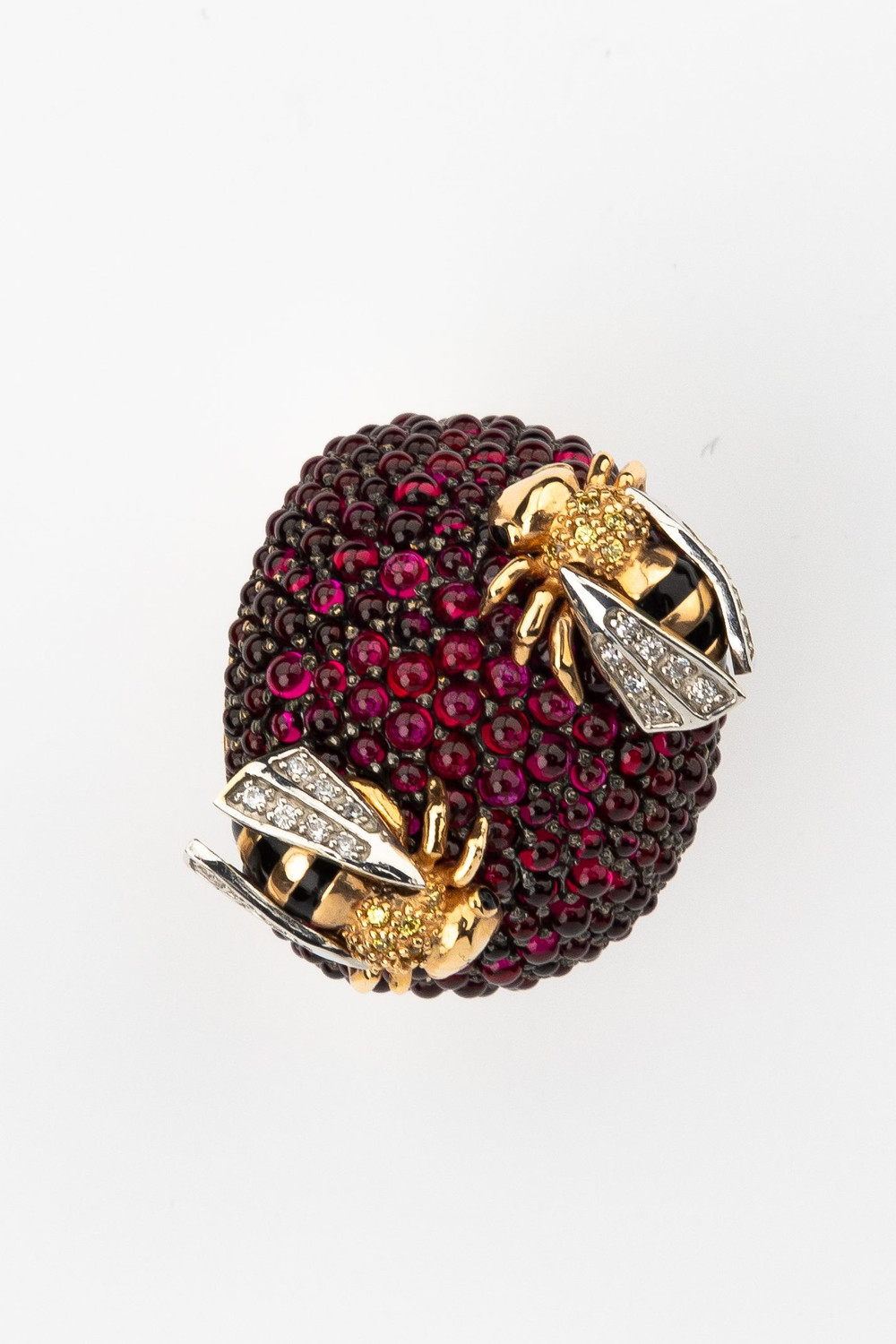 Кольцо из золота c эмаль и фианитом