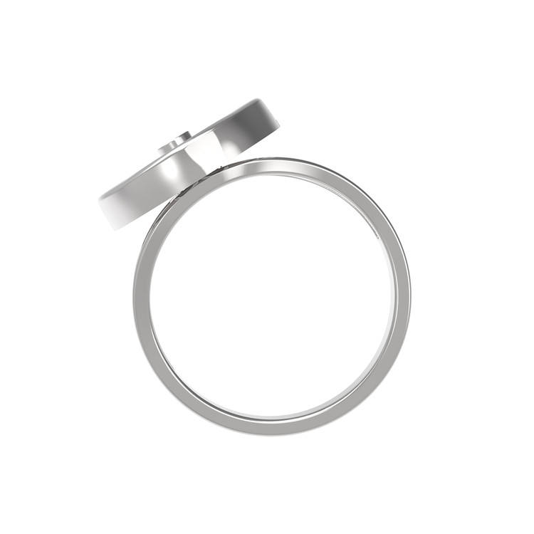 Кольцо из белого золота c бриллиантами и ониксом