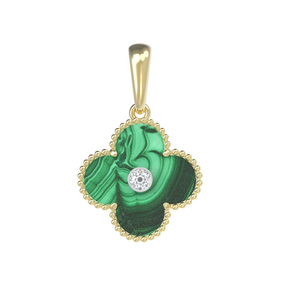 Подвеска из лимонного золота c бриллиантами и малахитом