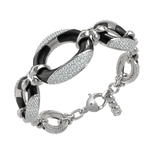 Браслет из белого золота c бриллиантами и ониксом