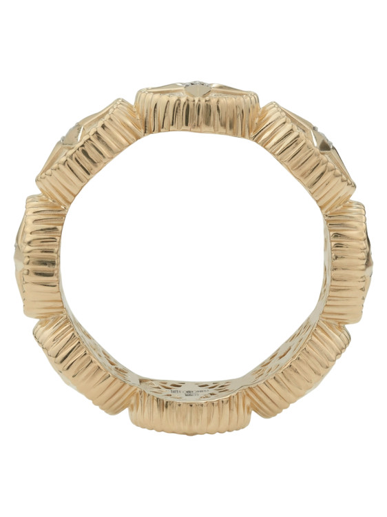 Кольцо из золота c бриллиантами, малахитом и перламутром