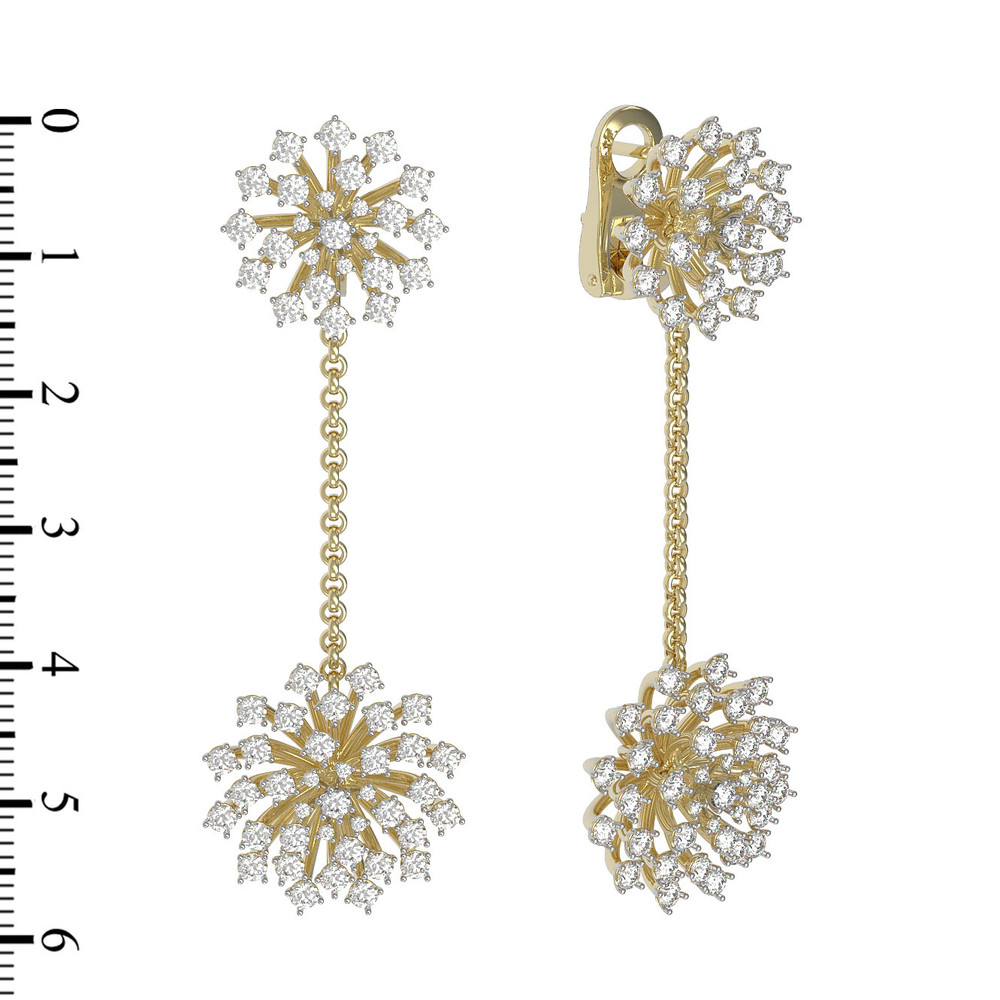 Серьги из лимонного золота c бриллиантами