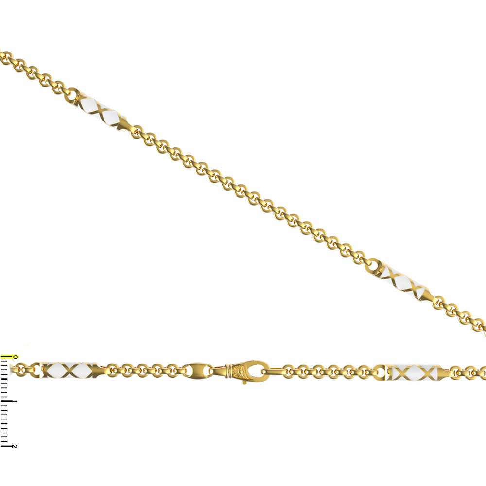 Цепь из лимонного золота c эмаль