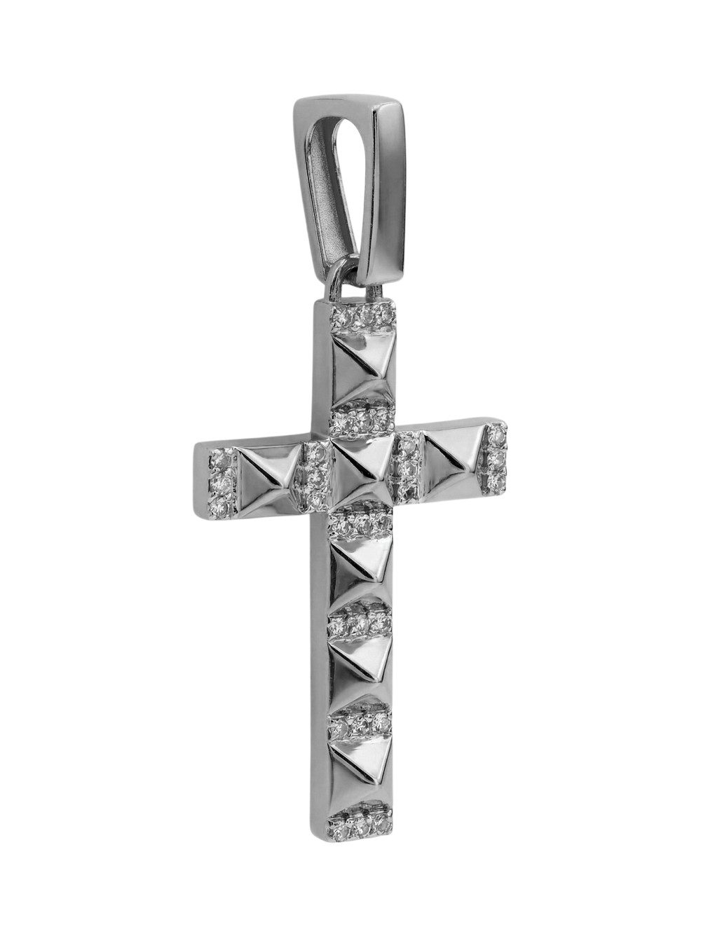Крест из белого золота c бриллиантами