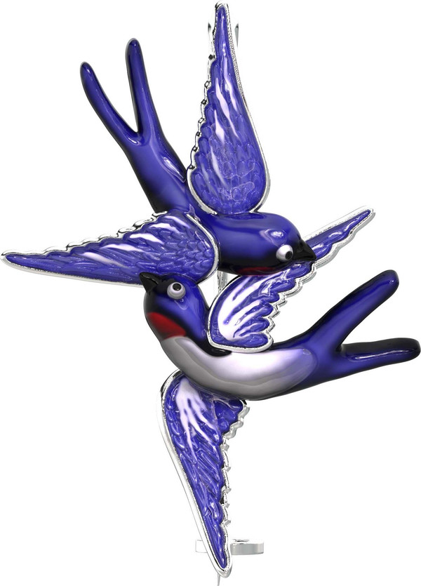 Брошь из белого золота c эмаль