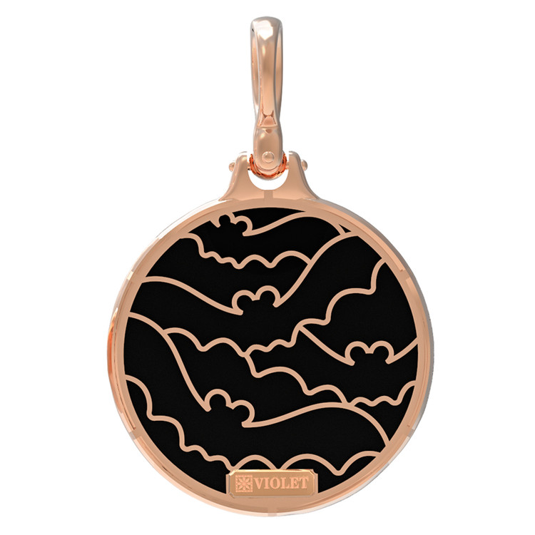 Подвеска из золота c эмаль и ониксом