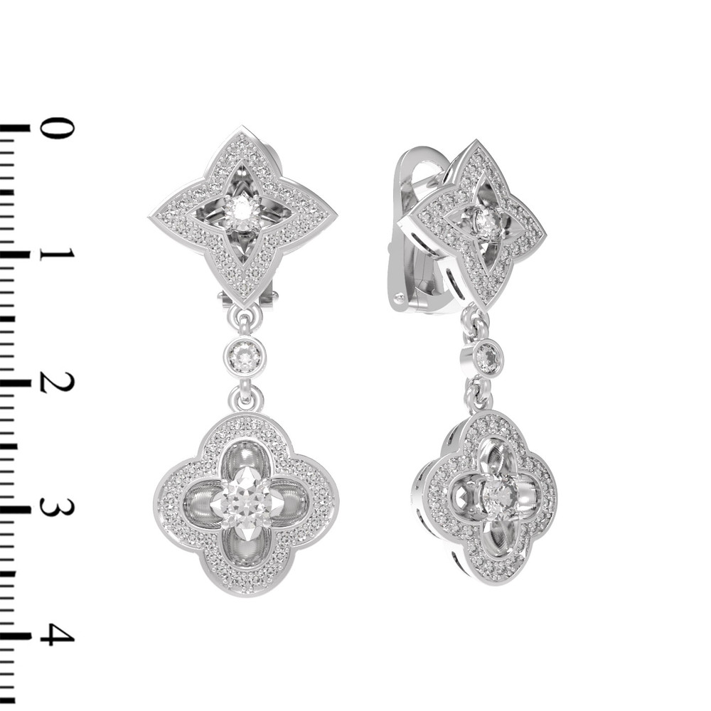 Серьги из белого золота c бриллиантами