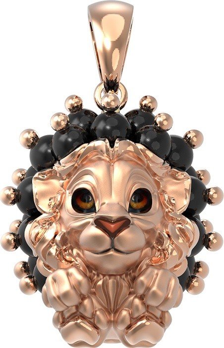 Подвеска из золота c эмалью и ониксом