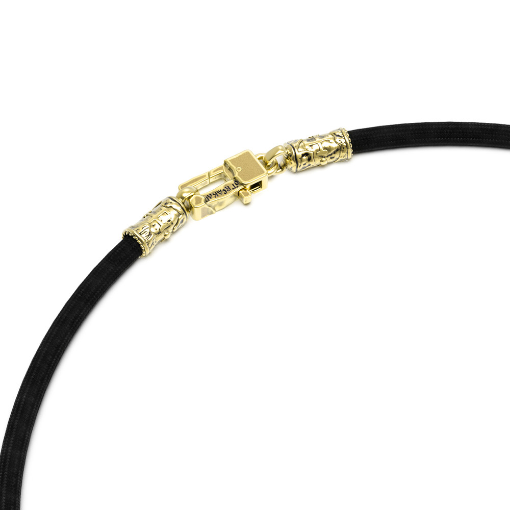 Шнурок шёлковый из лимонного золота c шёлковым шнурком