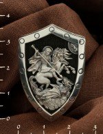 Образок из серебра 925 пробы c эбеновым деревом
