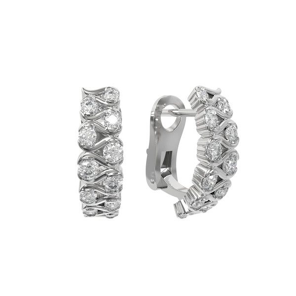 Серьги из белого золота c бриллиантами