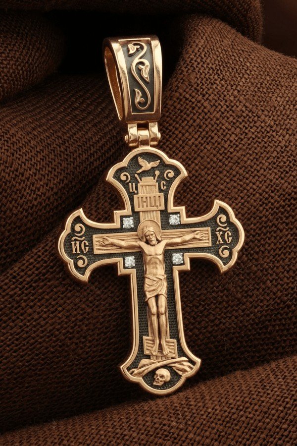 Крест из золота c бриллиантами