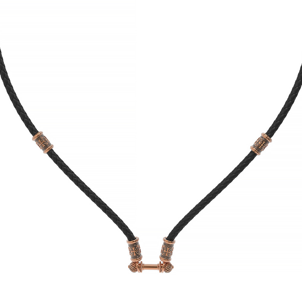 Шнурок кожаный из золота c кожаным шнурком