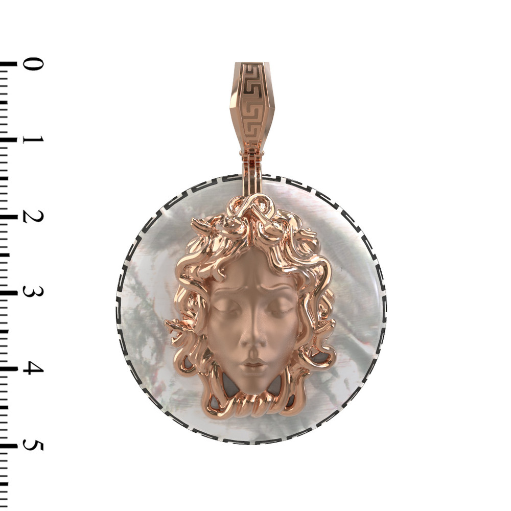 Подвеска из золота c эмаль и перламутром