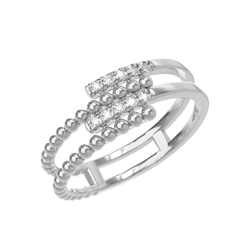 Кольцо из белого золота c бриллиантами