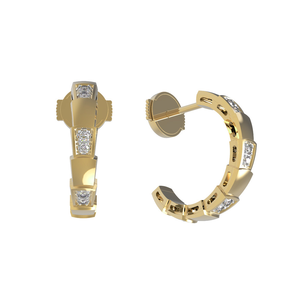 Серьги из лимонного золота c бриллиантами