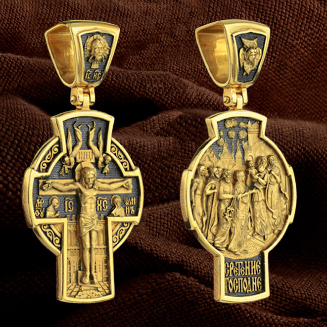 Крест из лимонного золота