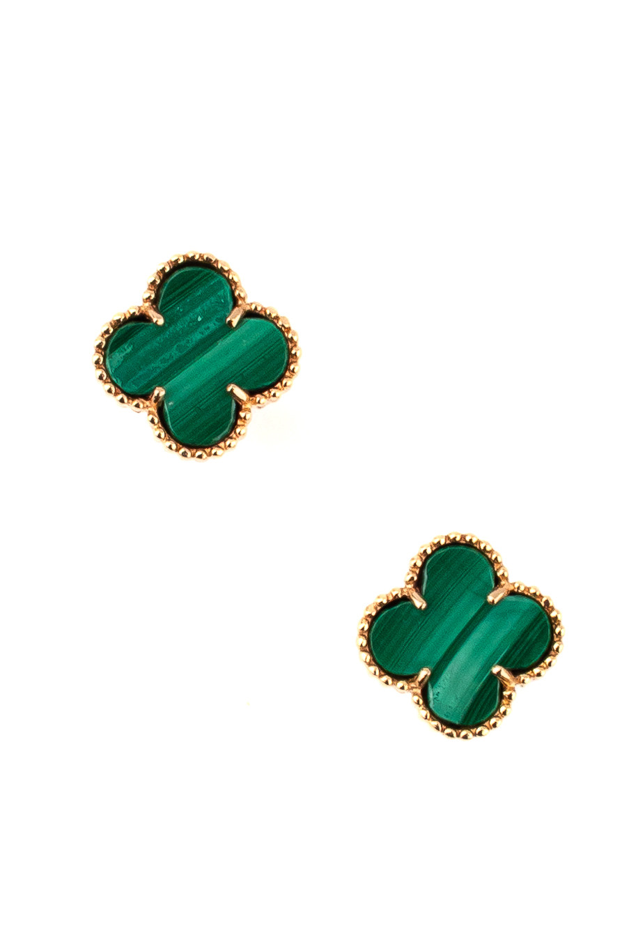Серьги из золота c малахитом