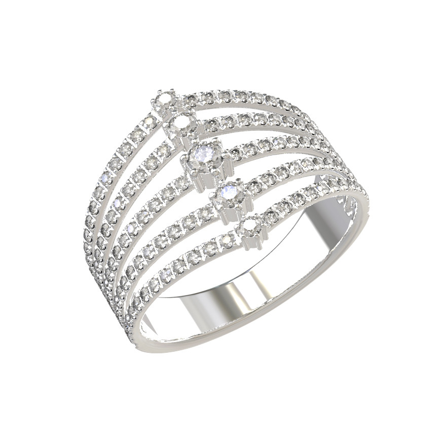 Кольцо из белого золота c бриллиантами