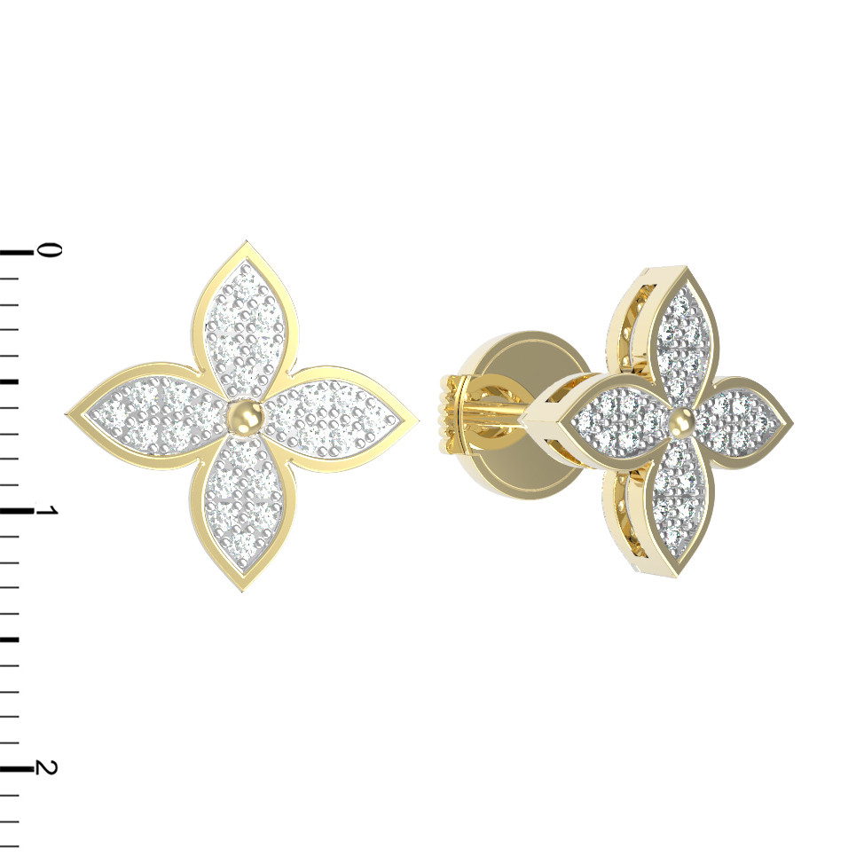 Серьги из лимонного золота c бриллиантами