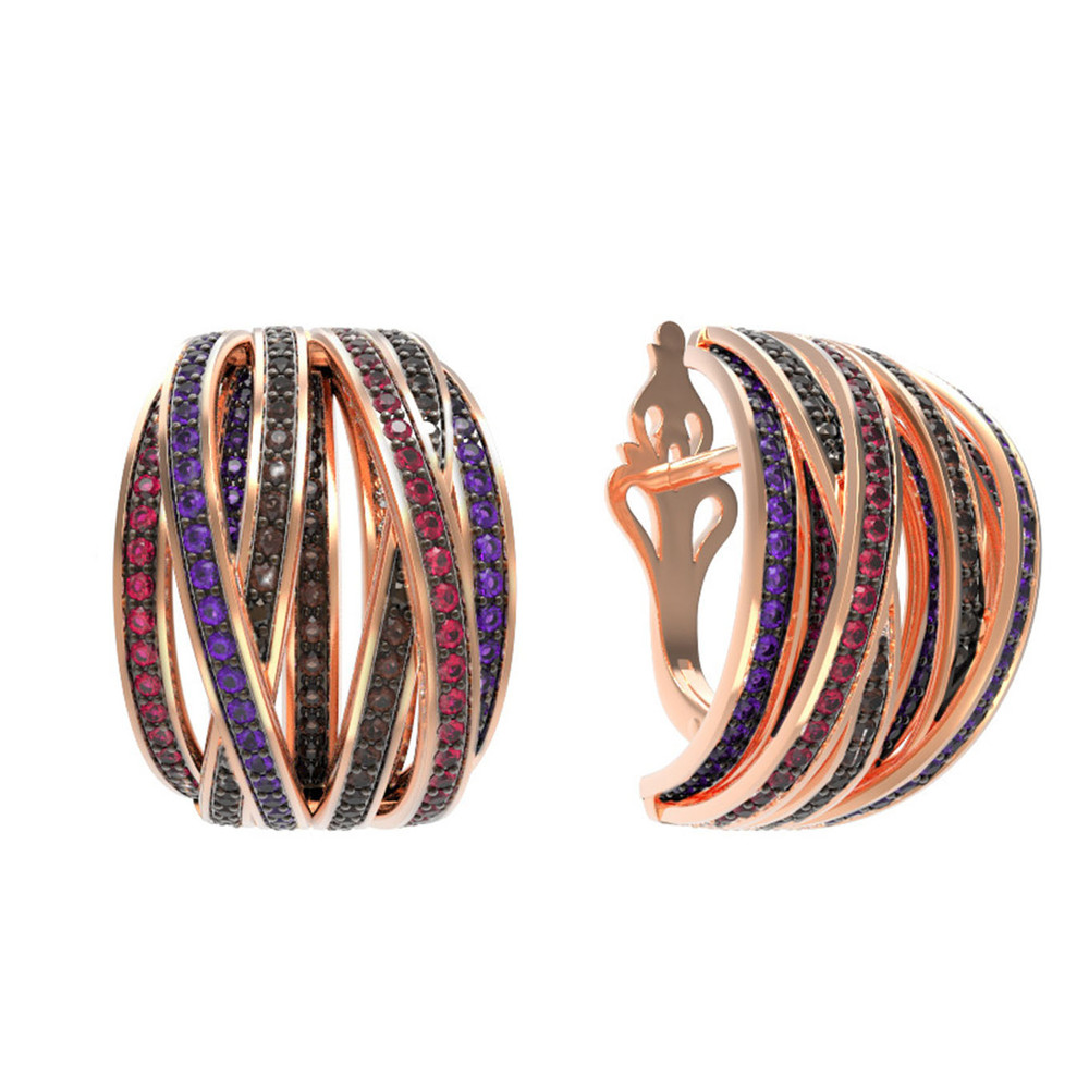 Серьги из золота c фианитом