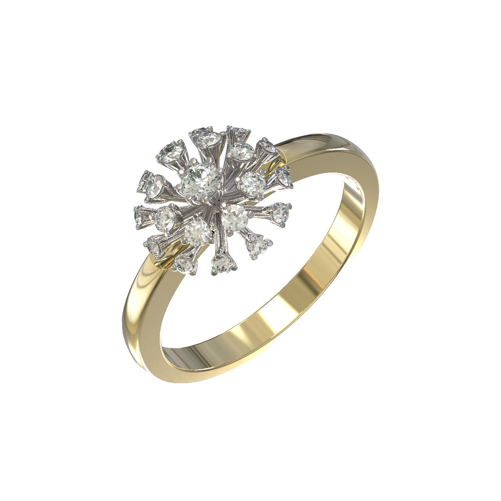 Кольцо из лимонного золота c бриллиантами