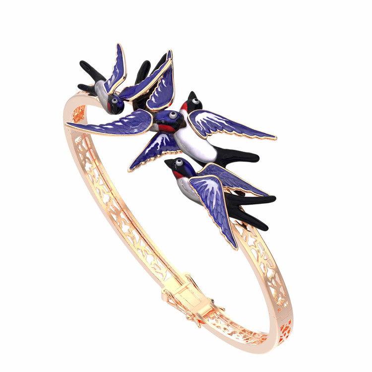 Браслет из золота c эмаль