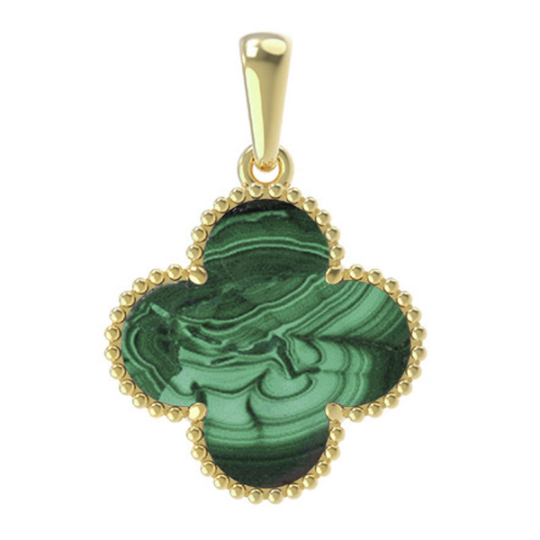 Подвеска из лимонного золота c малахитом