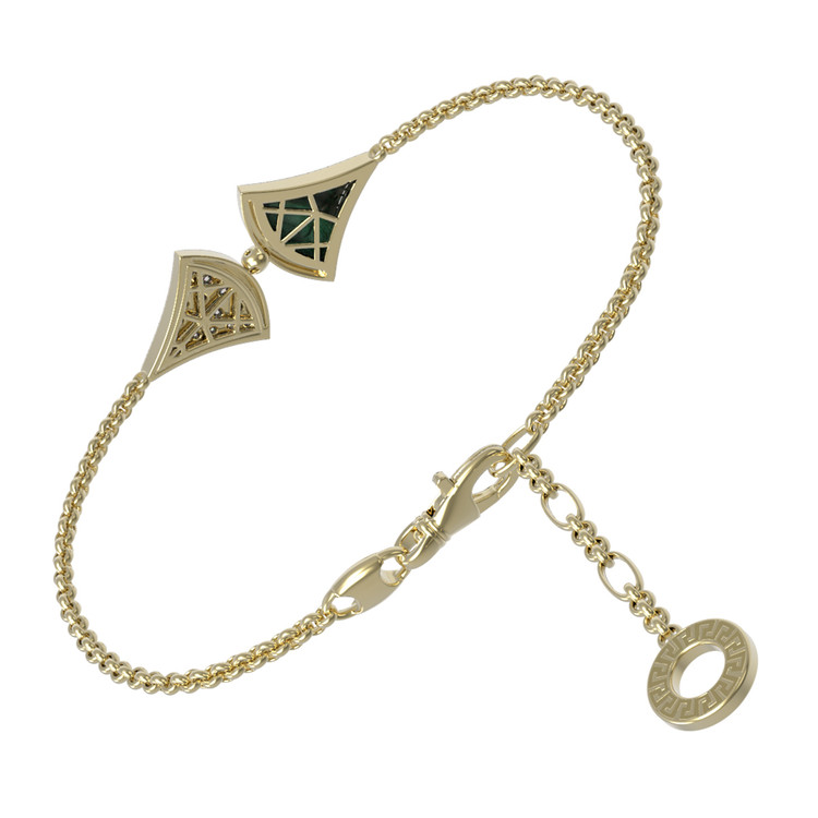 Браслет из лимонного золота c бриллиантами и малахитом