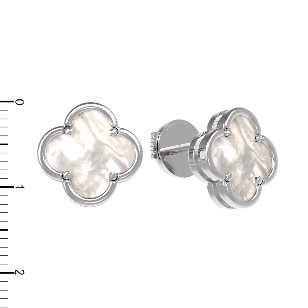 Серьги из белого золота c перламутром