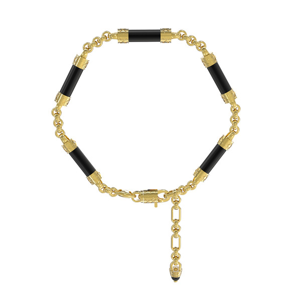 Браслет из лимонного золота c ониксом