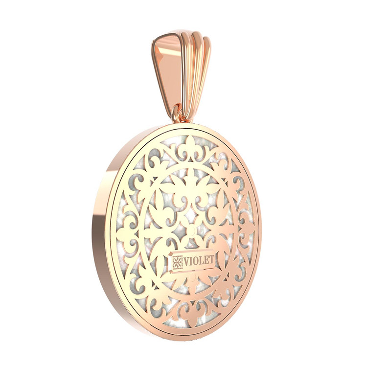 Подвеска из золота c ониксом и перламутром