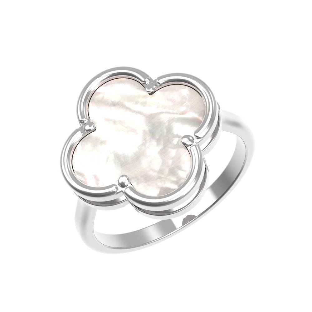 Кольцо из белого золота c перламутром