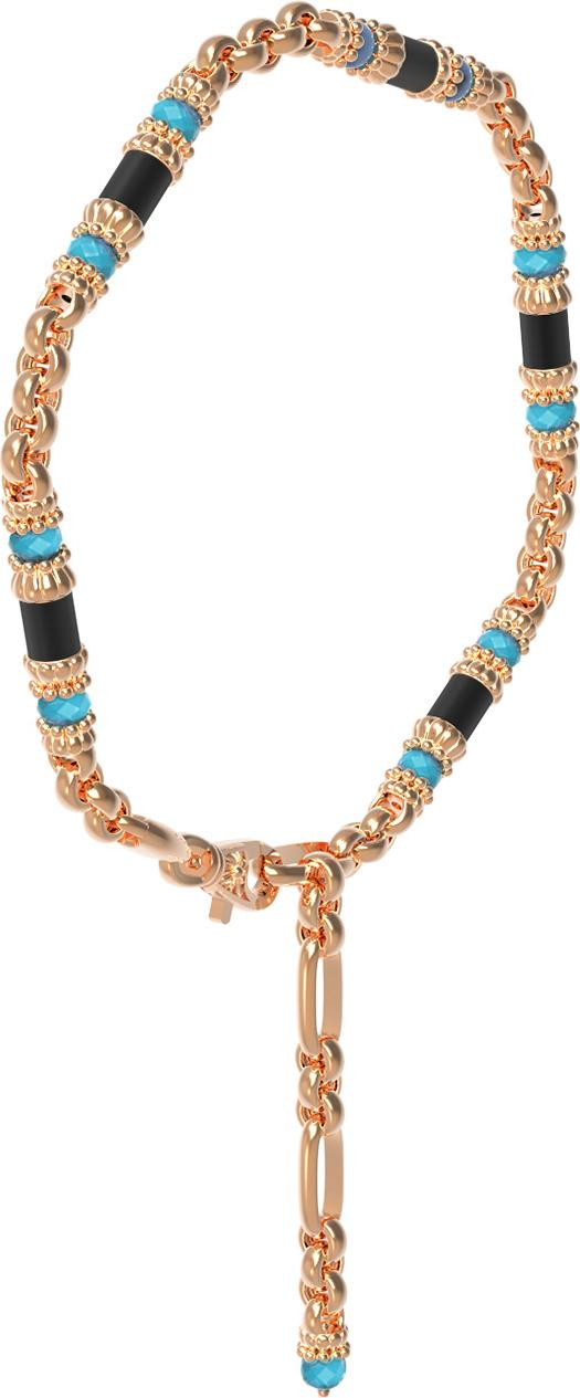 Браслет из золота c бирюзой и ониксом