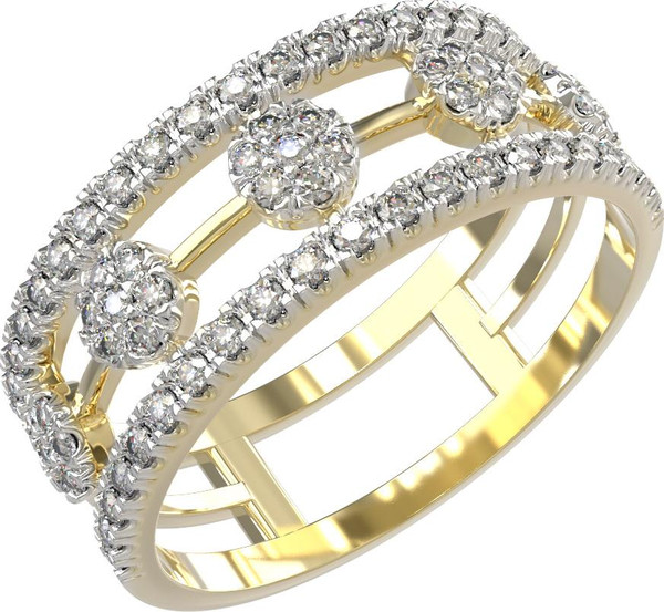 Кольцо из лимонного золота c бриллиантами