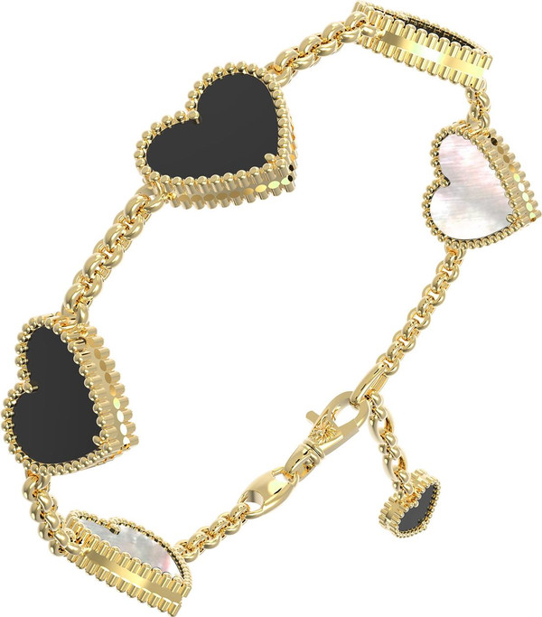 Браслет из лимонного золота c ониксом и перламутром