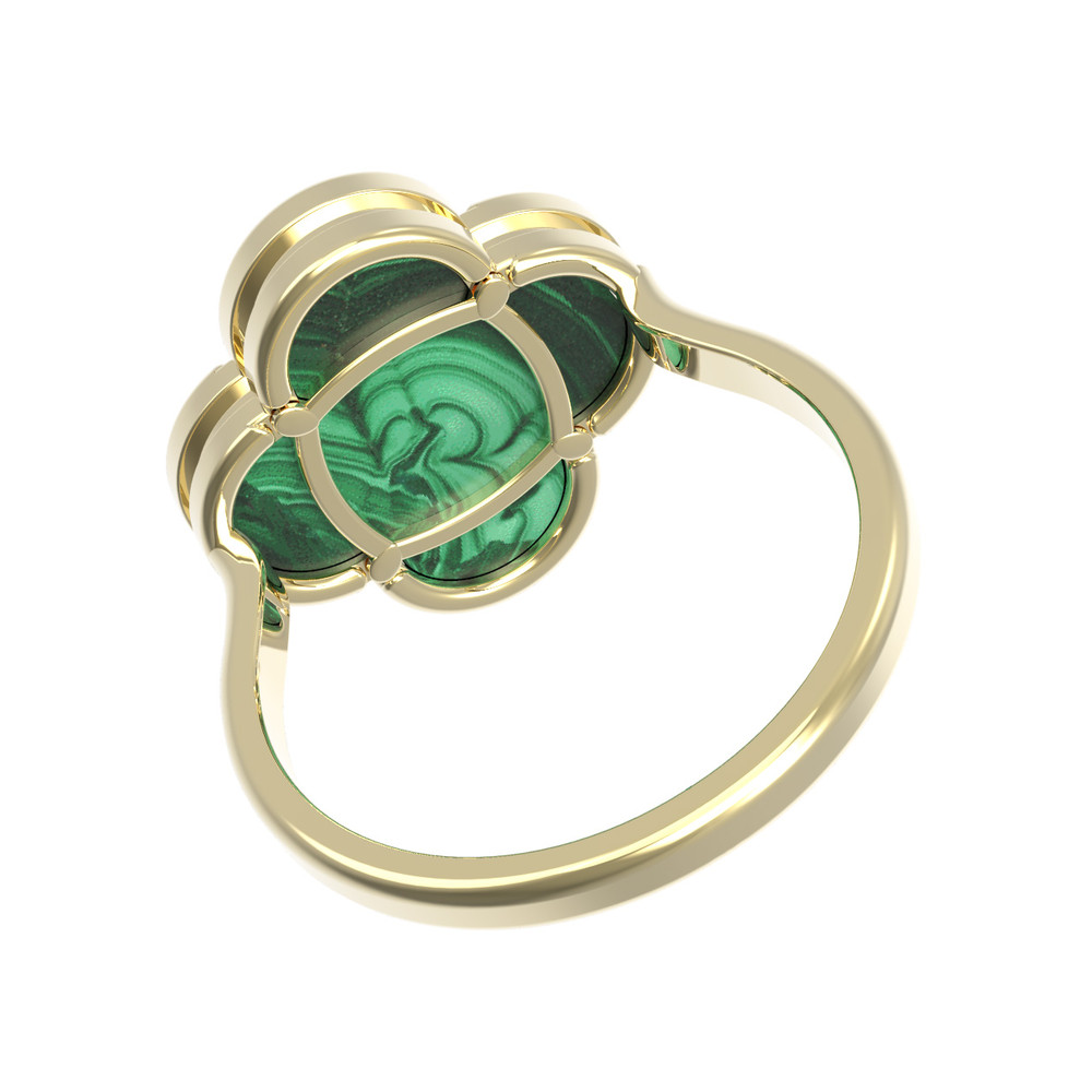 Кольцо из лимонного золота c малахитом