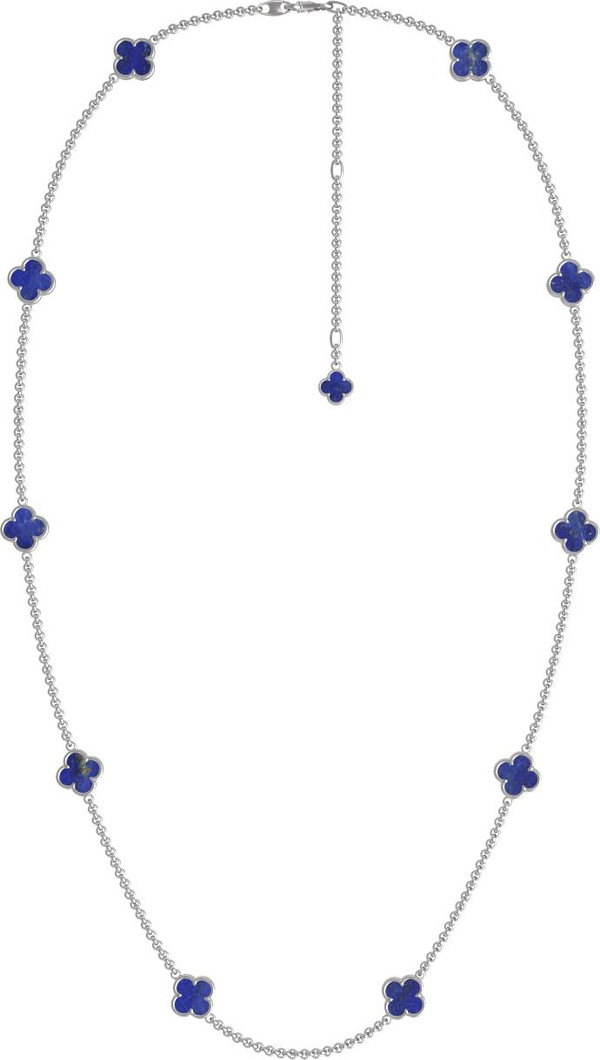 Колье из белого золота c лазуритом