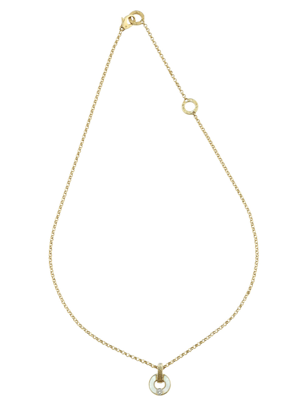 Колье из лимонного золота c бриллиантами и перламутром