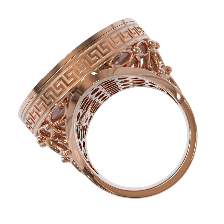 Кольцо из золота c эмаль и перламутром