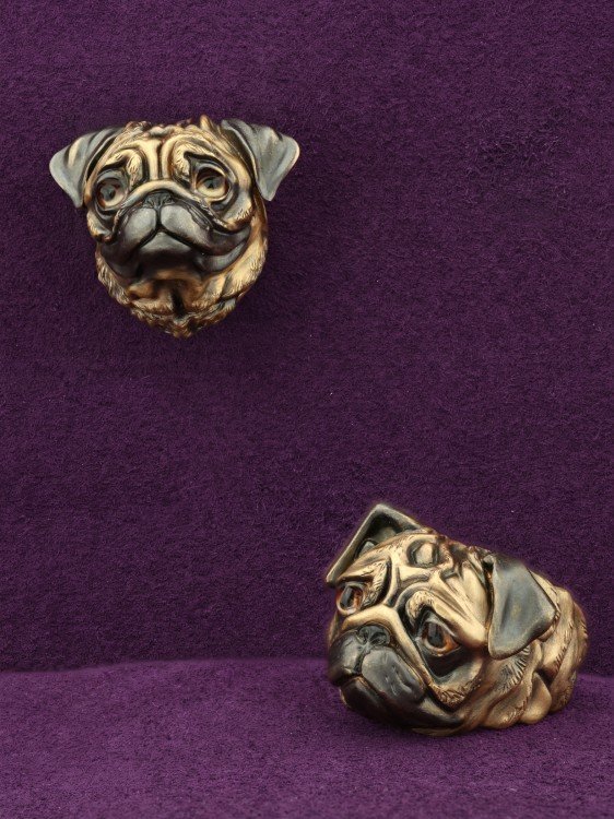 Кольцо из лимонного золота c эмаль