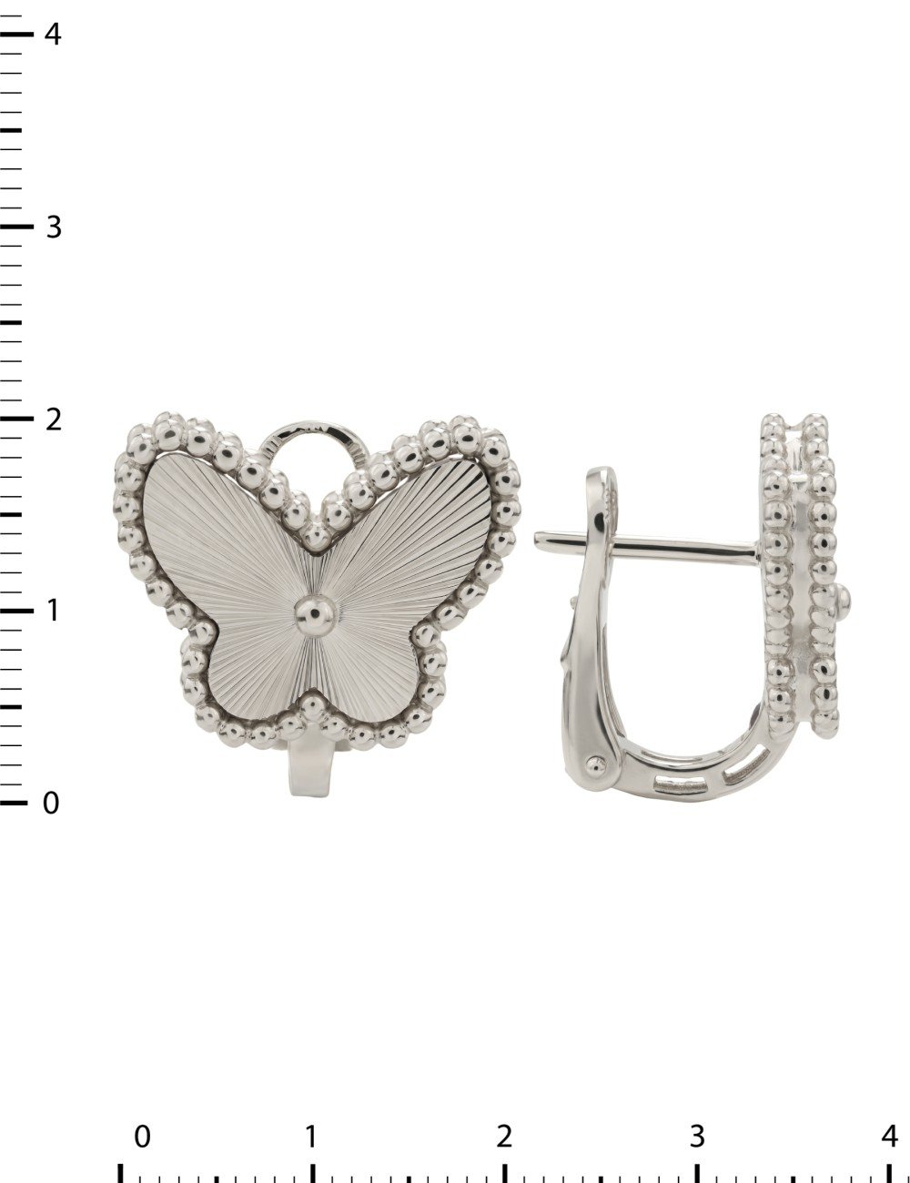 Серьги из белого золота c рубином