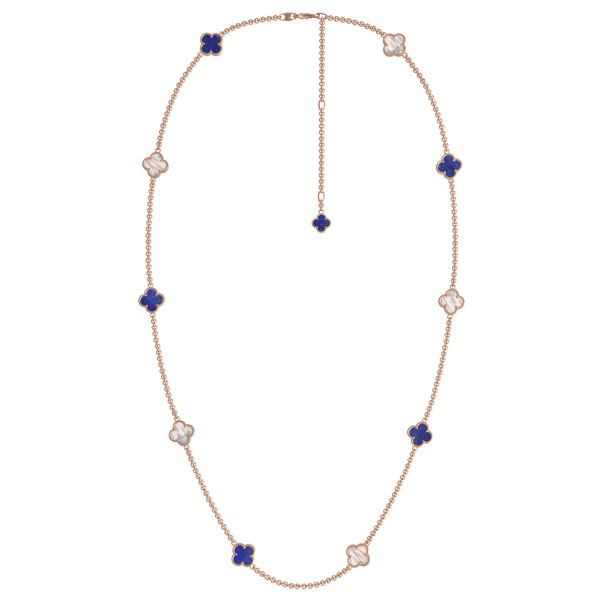 Колье из золота c лазуритом и перламутром