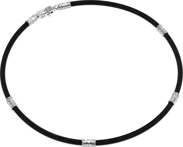 Шнурок шёлковый из белого золота c шёлковым шнурком