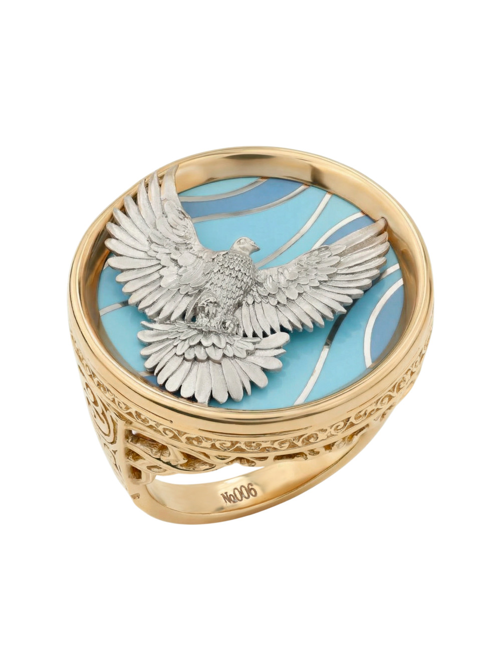 Кольцо из золота c эмаль