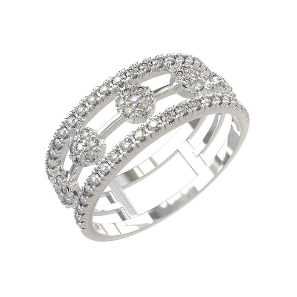 Кольцо из белого золота c бриллиантами