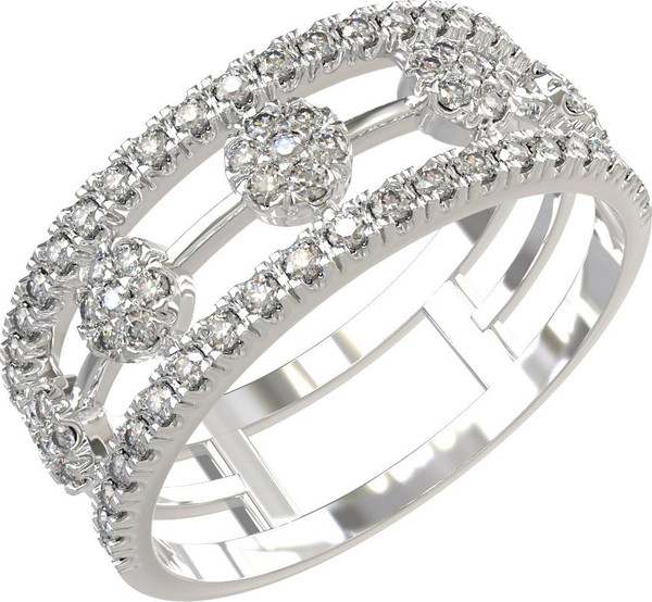 Кольцо из белого золота c бриллиантами