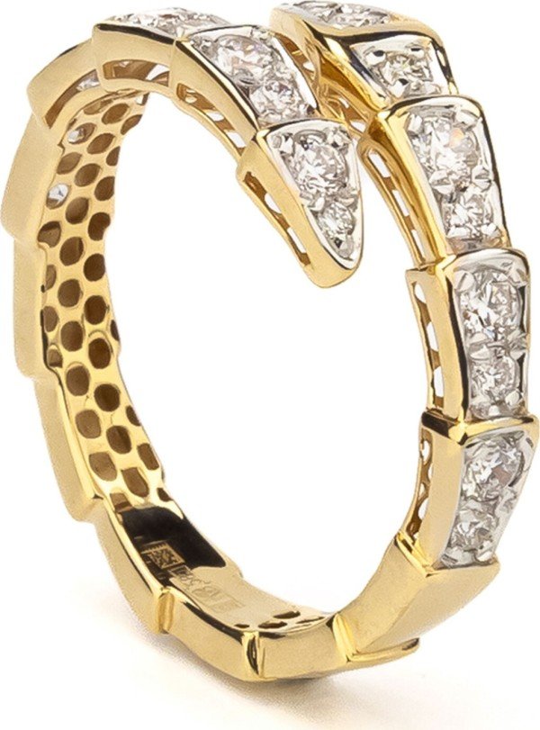 Кольцо из лимонного золота c бриллиантами