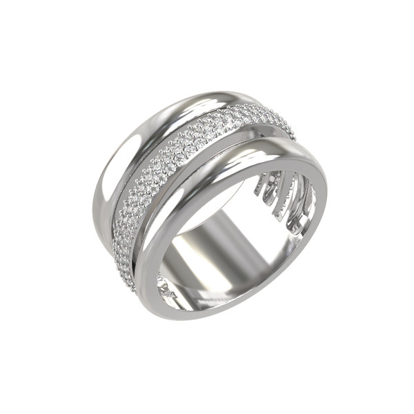 Кольцо из белого золота c бриллиантами