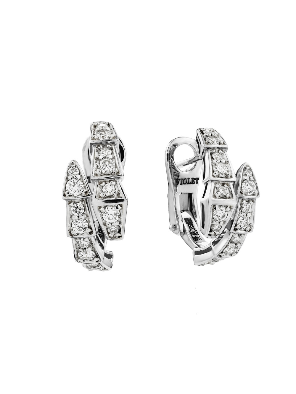 Серьги из белого золота c бриллиантами